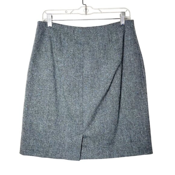 Vintage J. Crew Wool Blend Tweed Pencil Skirt Women’s Size 10 Black/White/Blue - Picture 2 of 10